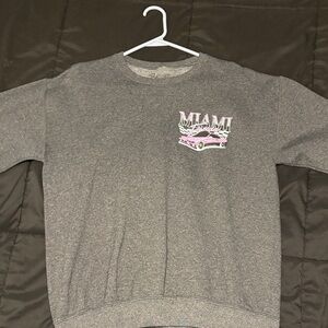 Gray Miami Graphic Sweatshirt